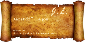 Jaczkó Lajos névjegykártya